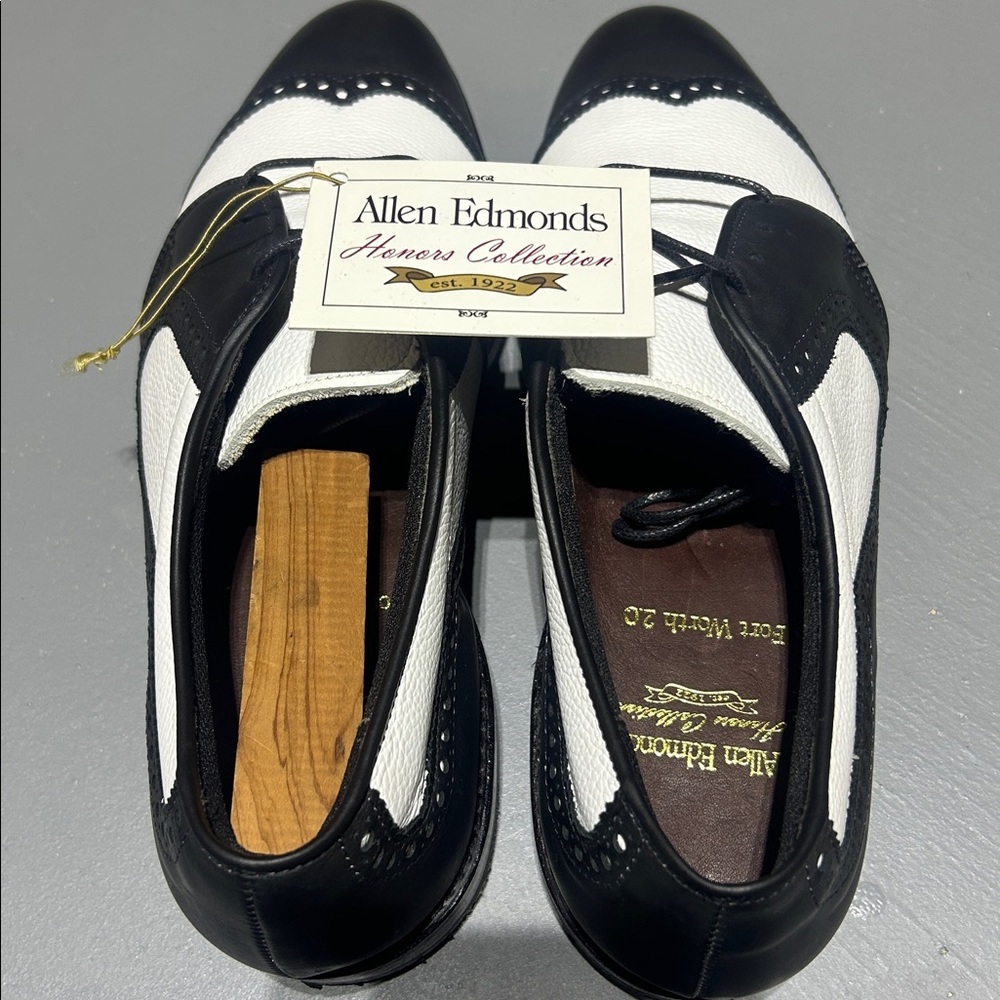 (NEW) Allen Edmonds Honors Collection Fort Worth 2.0 Premium Leather Golf Shoes - Picture 2 of 15